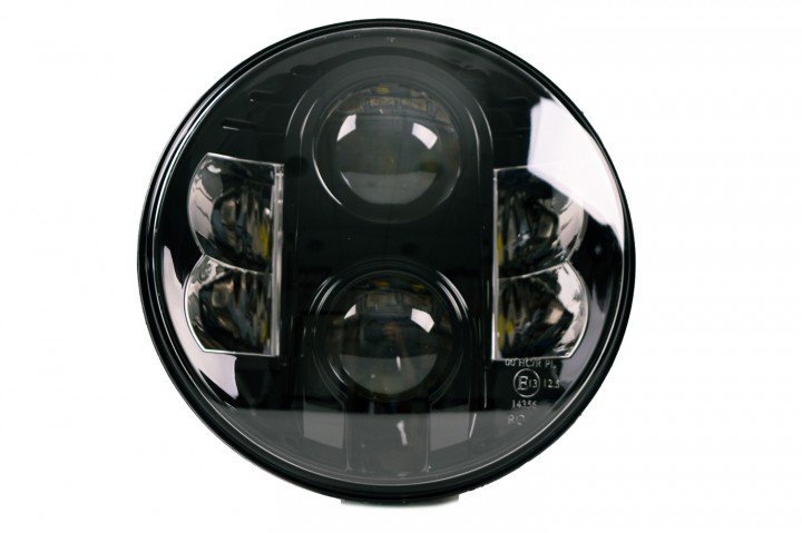 LED Scheinwerfer 7 Zoll black Standlicht,Abblendlicht und Fernlicht für  Jeep & Harley